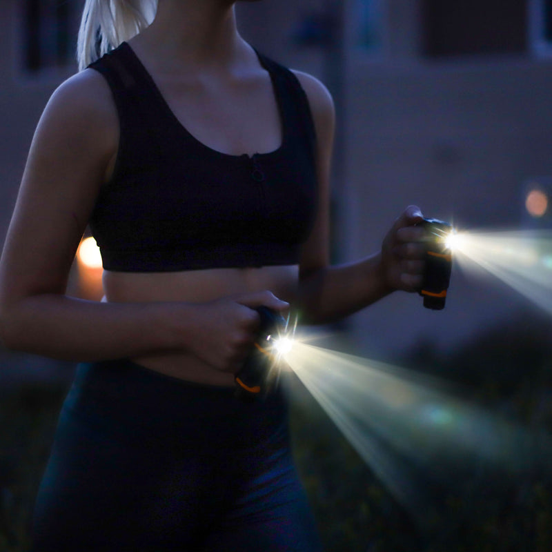 Knuckle lights for night running are in the perfect position to light your path and be seen, making it the ideal dog walking flashlight, flashlight for walking at night, runners light, hiking light, and light for jogging led running lights for runners 
