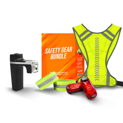 Knuckle Lights One plus Safety Gear vest and blinking lights