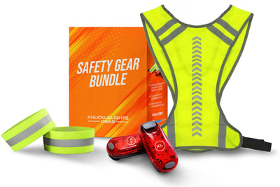 night running safety gear bundle with reflective vest and flashers