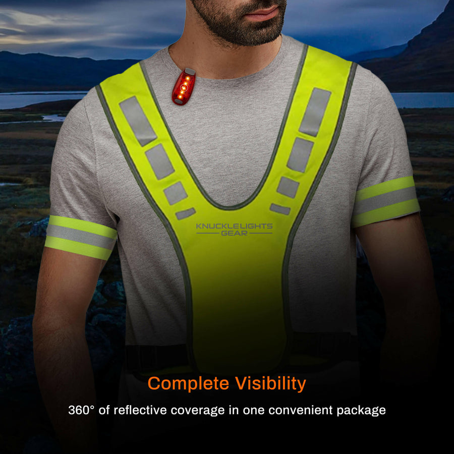 Reflective Vest Night Running Gear High Visibility Safety Vest w/LED